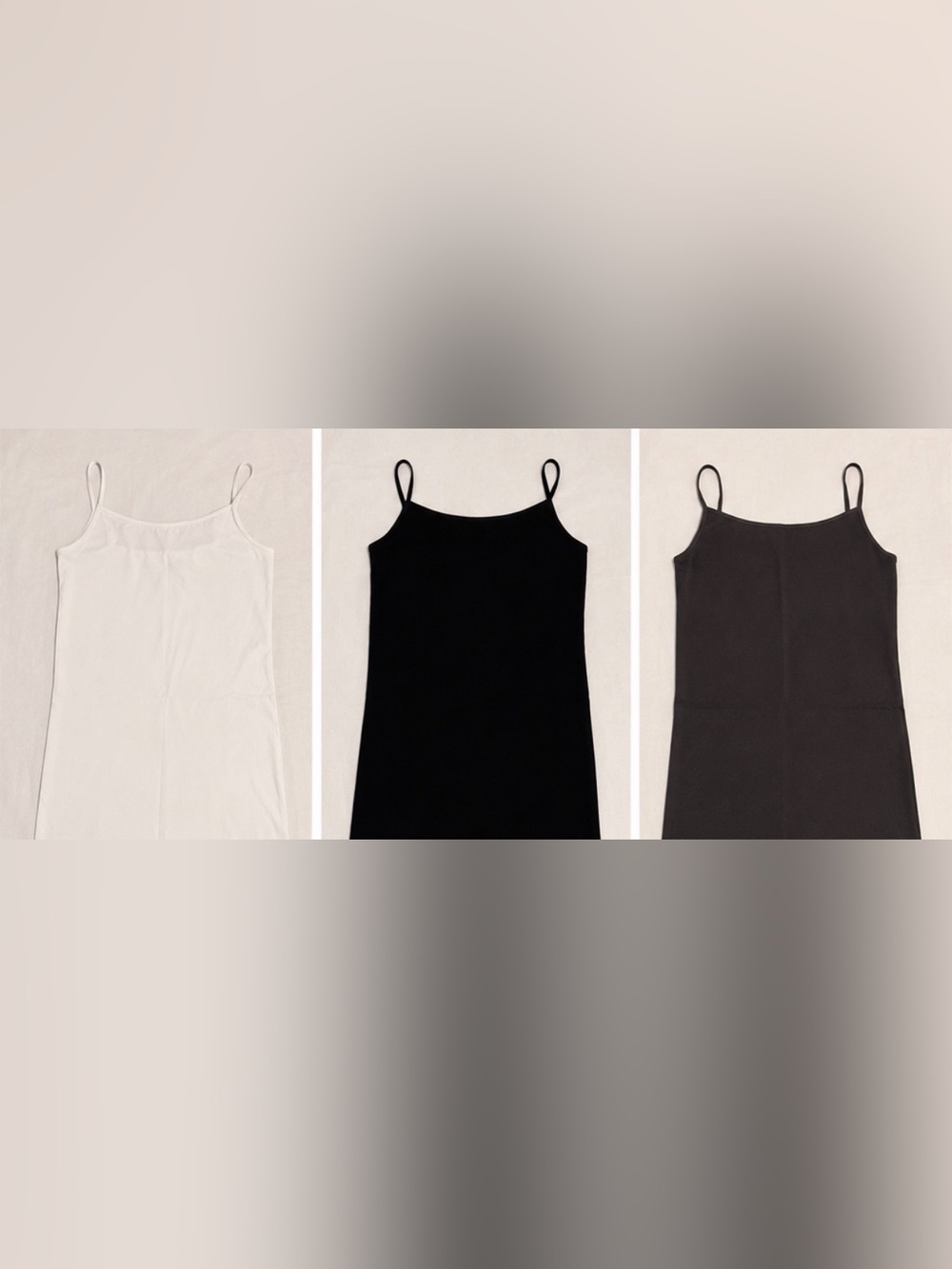 Nikibiki Multi-Color Spaghetti Strap Camisoles - Black, White, Grey